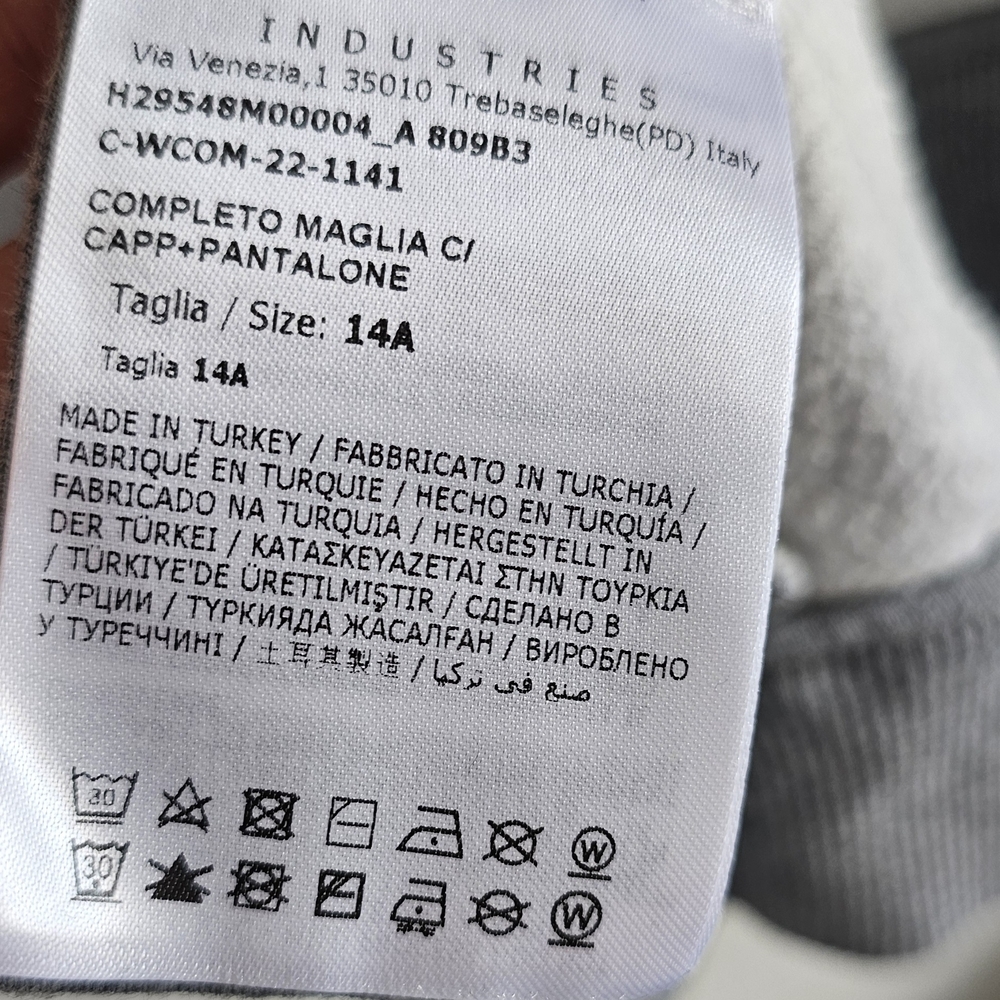 Moncler Boy's Gray Hoodie 100% Cotton Size 14 - Picture 9 of 11
